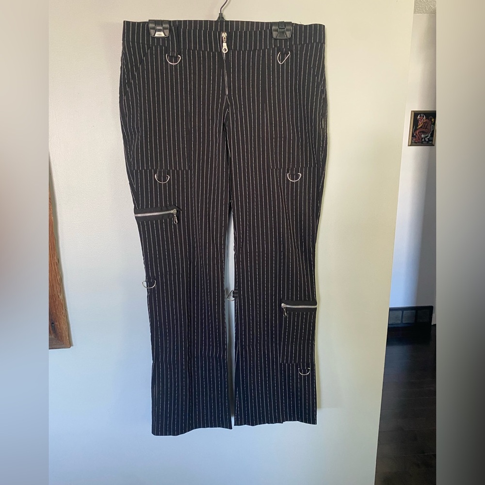 Serious Clothing Black Striped Bondage Pants